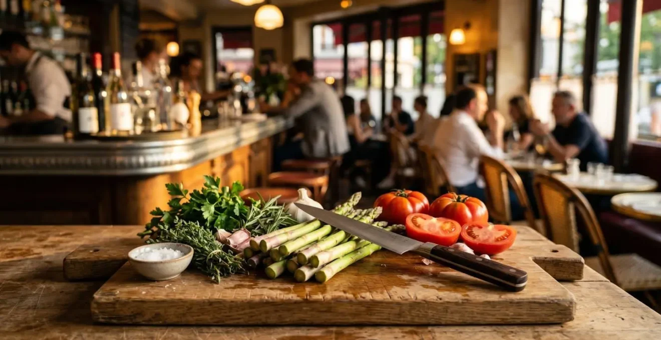Ardoise de menu dans un bistrot parisien traditionnel